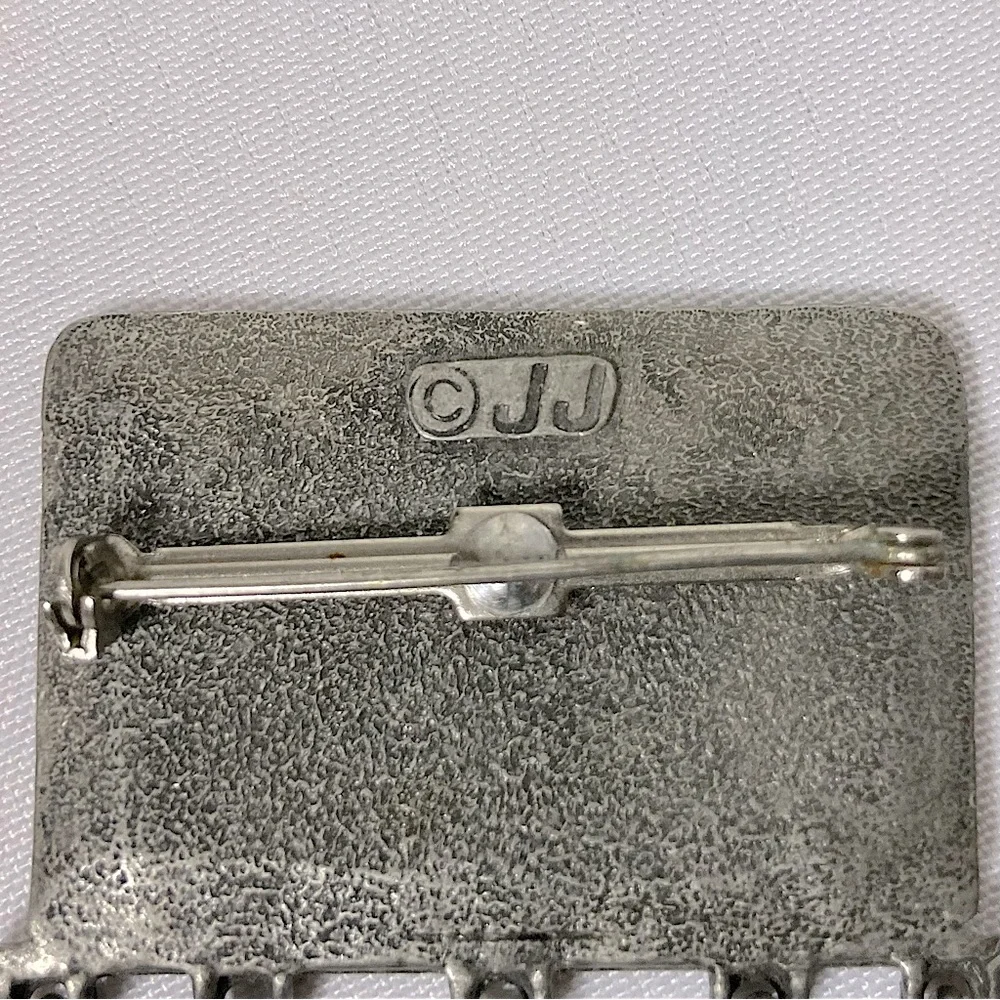 💫 Vintage JJ Jonette Jewelry Silver Chalkboard Brooch Math Teacher Inspired